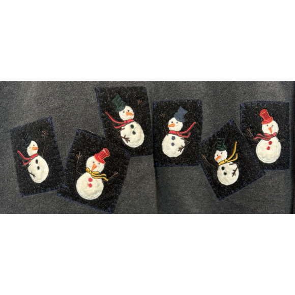 Vintage Karen Scott Womens Christmas Snowman Cardigan Size M Embroidered Holiday - Picture 7 of 11